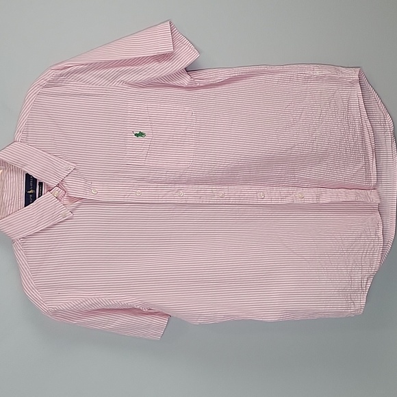 Polo Ralph Lauren Other - POLO Ralph Lauren Pink & White stripe seersucker button down shirt